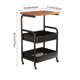 thumbnail image 3 of Carrito con ruedas y mesa auxiliar | Mesa auxiliar móvil para sofá con estantes de malla y almacenamiento abierto | Mesita de noche estrecha para sala de estar, dormitorio u oficina en casa, 3 of 6