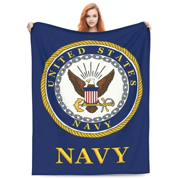 Navy Blanket Soft and Warm Cozy Flannel Lightweight Throw Blanket for Couch Sofa Bed 50x40