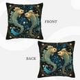 thumbnail image 4 of LNWH Pisces Throw Pillow Covers, Square Soft Linen Decorative Pillow Cases, 18"x18", 4 of 8