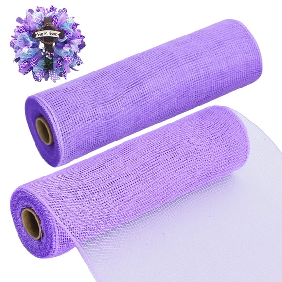 Cinta decorativa de malla TONIFUL, 25 cm x 9 m, 2 rollos, color morado