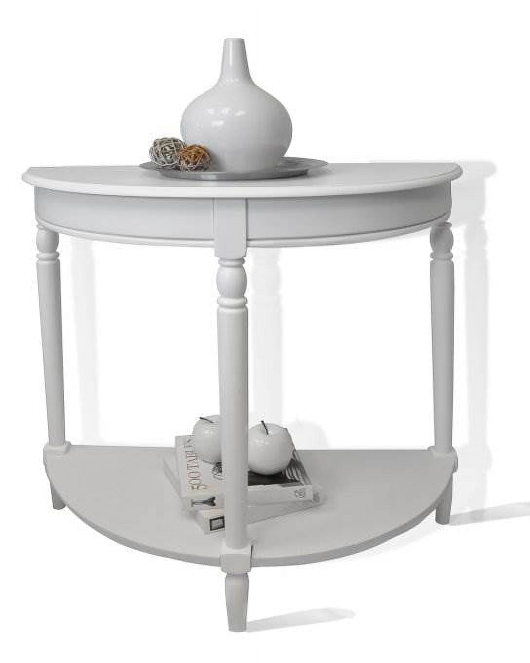 Convenience Concepts French Country Entryway Table in White Wood Finish