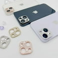 thumbnail image 5 of 2 Pack Camera Lens Cover Protector Compatible with iPhone 13 pro/iPhone 13 pro max Bling Glitter Metal Diamond Camera Lens Cover Sticker Protector (Silver+Rose Gold), 5 of 5