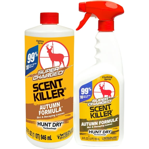 Wildlife Research Center, Super Charged Scent Killer Autumn Formula 56 fl oz Spray Combo, Hunting Scent Elimination Spray