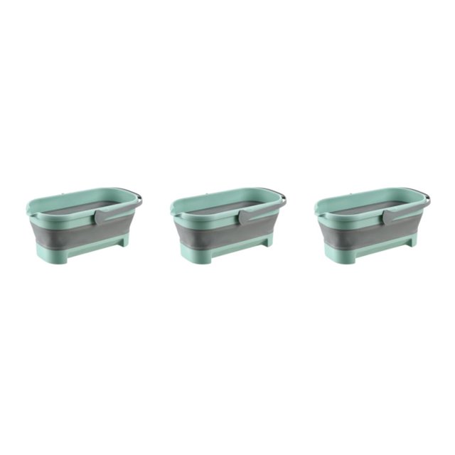maskred Foldable Mops Bucket For Camping Collapsible Wide Applications Multifunctional Camping Mops Bucket Small+Green 3Set