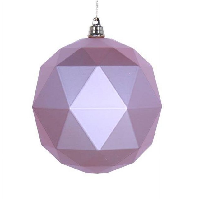 Vickerman M177458DM 6 in. Rose Gold Matte Geometric Christmas Ornament Ball - 4 per Bag
