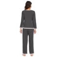 thumbnail image 5 of WCJM Women's nylon suit including 1pc top +1pc pants Grey polyester Ladies Casual Pajamas Set Pajamas Summer Ladies Pajamas Set With Pockets, 5 of 5