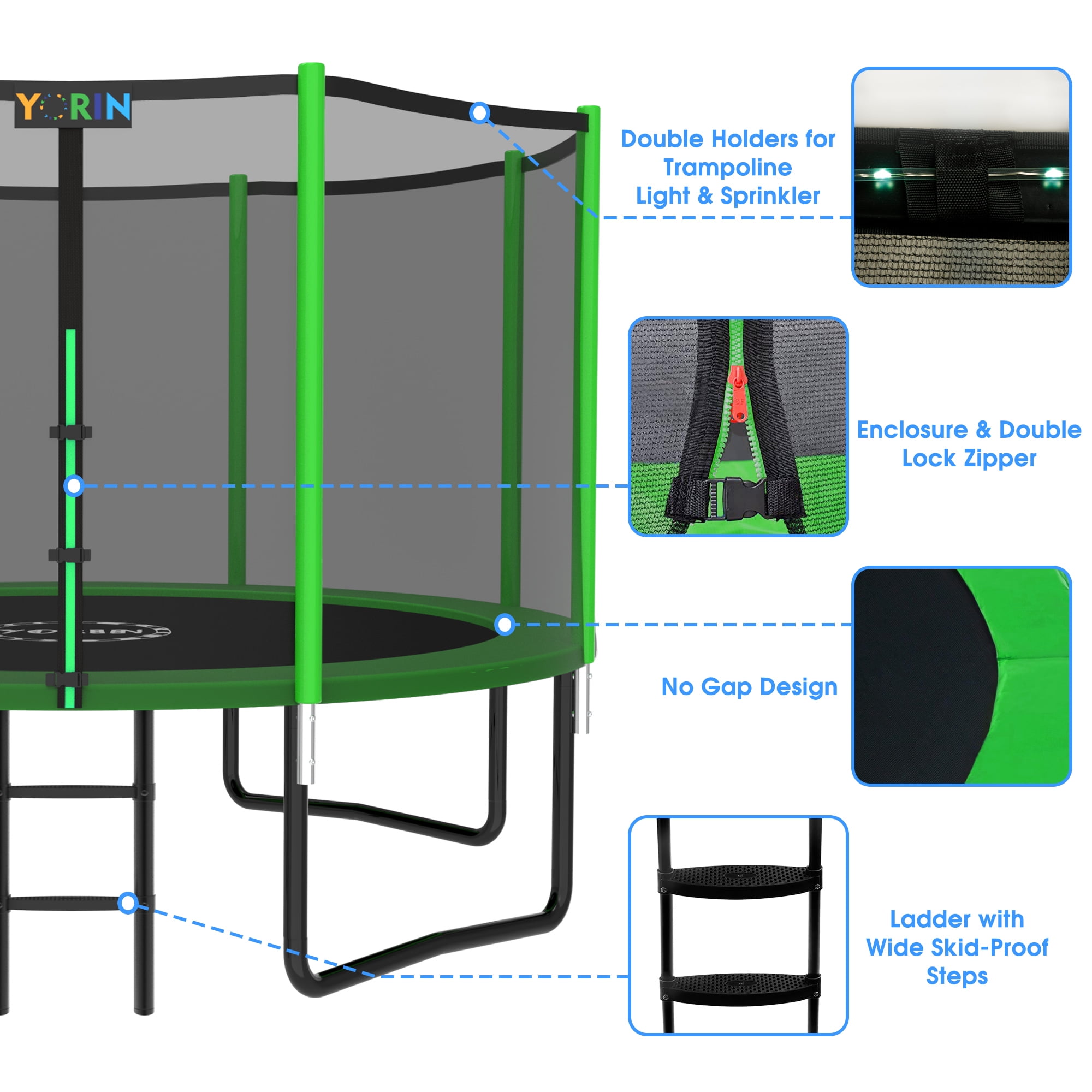YORIN Trampoline for 2-3 Kids, 8FT 10FT Trampoline for