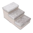 thumbnail image 3 of Escaleras para mascotas con almacenamiento, rampa para cachorros, para sofás y sofás, escalera estable extra ancha, escalones plegables para mascotas, gris, 3 of 10