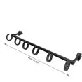 thumbnail image 4 of Poste móvil con 6 ganchos, poste de baño de doble uso de aluminio espacial, barra móvil con pegatinas y tornillos para el baño del hogar, negro mate, 15,7 pulgadas, 4 of 5