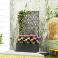 thumbnail image 2 of Outsunny Metal Planter Box with Trellis, 44.5" Tall Raised Garden Bed, 2 of 10