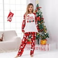 thumbnail image 2 of Mifsaly Funny Christmas Pajamas Family Sets Bright and Merry Xmas Pjs Matching Outfits 2 Piece Loose Pullover Sleepwear Nightwear Classic Plaid Sleep Pants 2025 Festival Holiday Homewear, 2 of 8