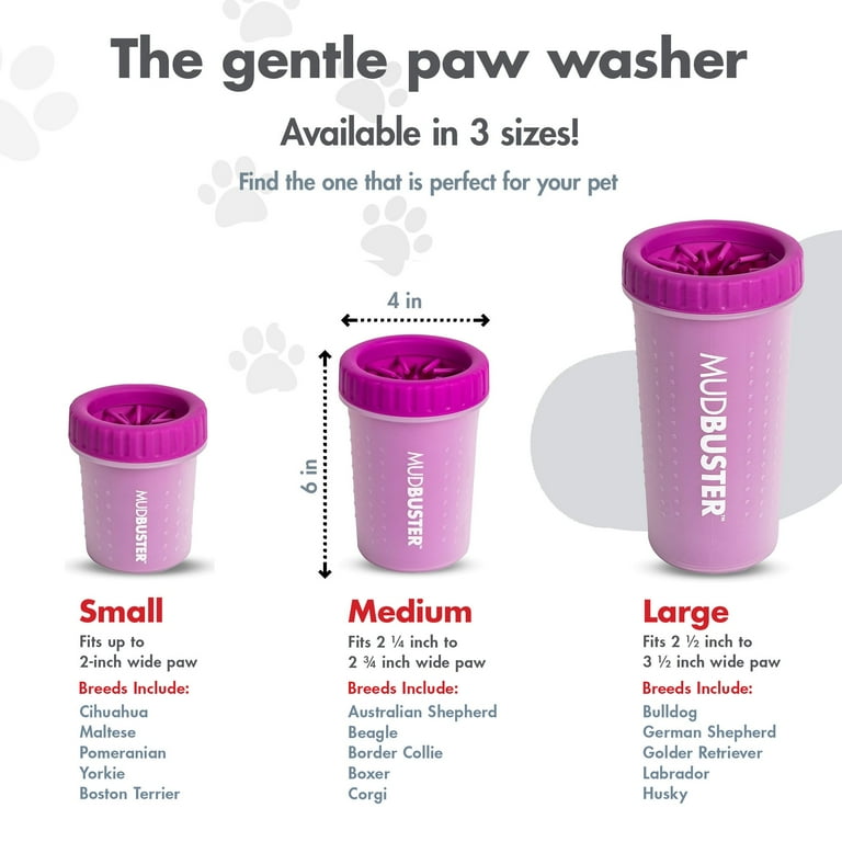 Dexas MudBuster Portable Dog Paw Washer and Cleaner, Medium
