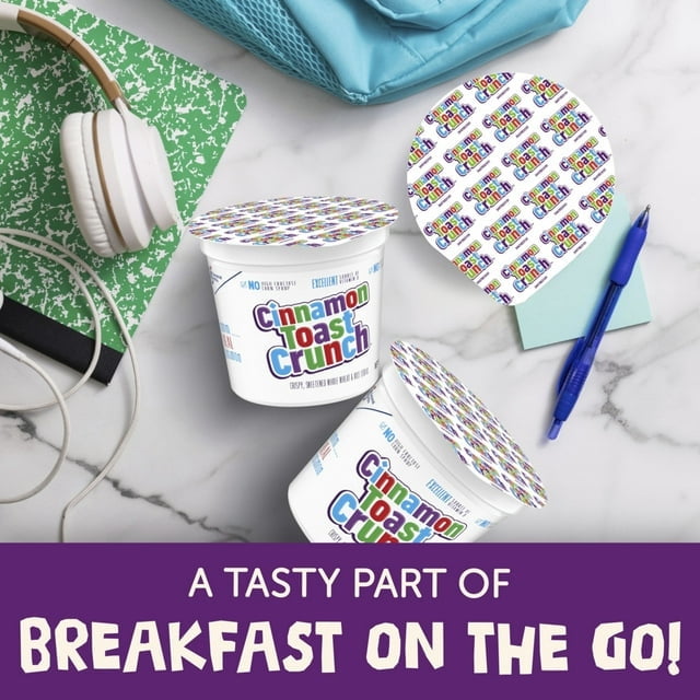 Cinnamon Toast Crunch Breakfast Cereal Cup, Single Serve Cereal, 2 oz (Pack of 6)