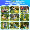 thumbnail image 3 of 7in1 Swing Sets,Fashionsport Heavy-Duty Outdoor Metal Swing sets for Backyard,Outside Toys with Saucer Swing,Wave Slide,Glider,Belt Swing,Trapeze Bar,Standing Swing,Teeter Totters for Aged 3-12, 3 of 13