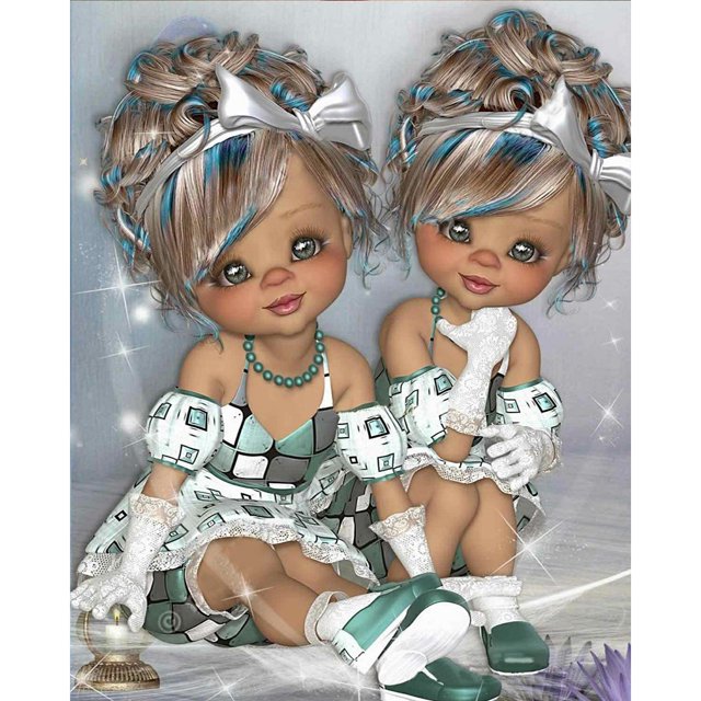 Cuadros Decorativos 11CT estampado completo punto de cruz muñeca niña lienzo obras de arte decoración del hogar regalos Ehuebsd Nuevos Originales