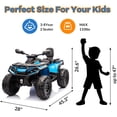 thumbnail image 5 of Yeshouse 24V Kids Ride on ATV, Toddler 4WD Electric Ride on Toy Car with LED Light, Bluetooth, Leather Seats, Blue, 5 of 7