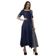 thumbnail image 3 of Moomaya Viscose Santoon Casual Printed Scoop Neckline Dress For Women Midi Dress, 3 of 5