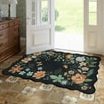 thumbnail image 3 of Moynesa 3'x5' Floral Bedroom Rugs Rugs, Area Rugs 3x5ft Rug for Entryway Ultra-Thin Soft Rug, Non-Slip Washable Rugs Stain Resistant Boho Rug Low-Pile Throw Rug for ‎Living Room Office,Black, 3 of 7