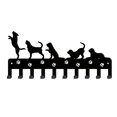 thumbnail image 2 of IVV Metal Wall-Mounted Towel Hook Rack w/ 10 Hooks, Matte Black Scratch-Resistant Finish, Space-Saving Organizer for Towels, Robes & Accessories (Dog-Themed), 2 of 6