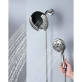 thumbnail image 3 of KESTE High Pressure Rainfall Shower Heads with Handheld Spray Combo: 2-in-1 Shower Head with 7.2" Rain Shower Head & 10-Setting Handheld Spray, Detachable Showerheads for Bathroom, Nickel, 3 of 8