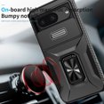 thumbnail image 2 of JTCASES for Google Pixel 8A Case, Slide Window + Adjustable Ring Kickstand + Magnetic Car Mount Drop Protection Anti-slip Shockproof Bumper Rugged Shell, Black, 2 of 8