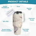 thumbnail image 2 of Yayeee 30oz Stainless Steel Tumbler with Straw and Handle Double-Wall Insulated Travel Water Bottle, Purple Watercolor Seashells, 2 of 8