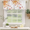 thumbnail image 3 of 2 Pack Valances for Windows, Fall Window Valances for Living Room/Bedroom/Bathroom, Orange Maple Leaf Red Retro Fruit Watercolor White Light Filtering Kitchen Curtain Valance 60"W x18" L, 3 of 9