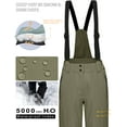 thumbnail image 3 of Mapamyumco Women's Ski Bibs Waterproof Insulated Snowboard Pants, Windproof Snow Pants with Detachable Suspenders Burnt Olive M, 3 of 7