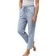 thumbnail image 5 of WILLBEST Pantalones Casuales de Verano para Mujer, Elásticos, de Cintura Alta, a Rayas, de Lino, con Pierna Ancha, Holgados, para Uso Diario. Mediana, 5 of 5