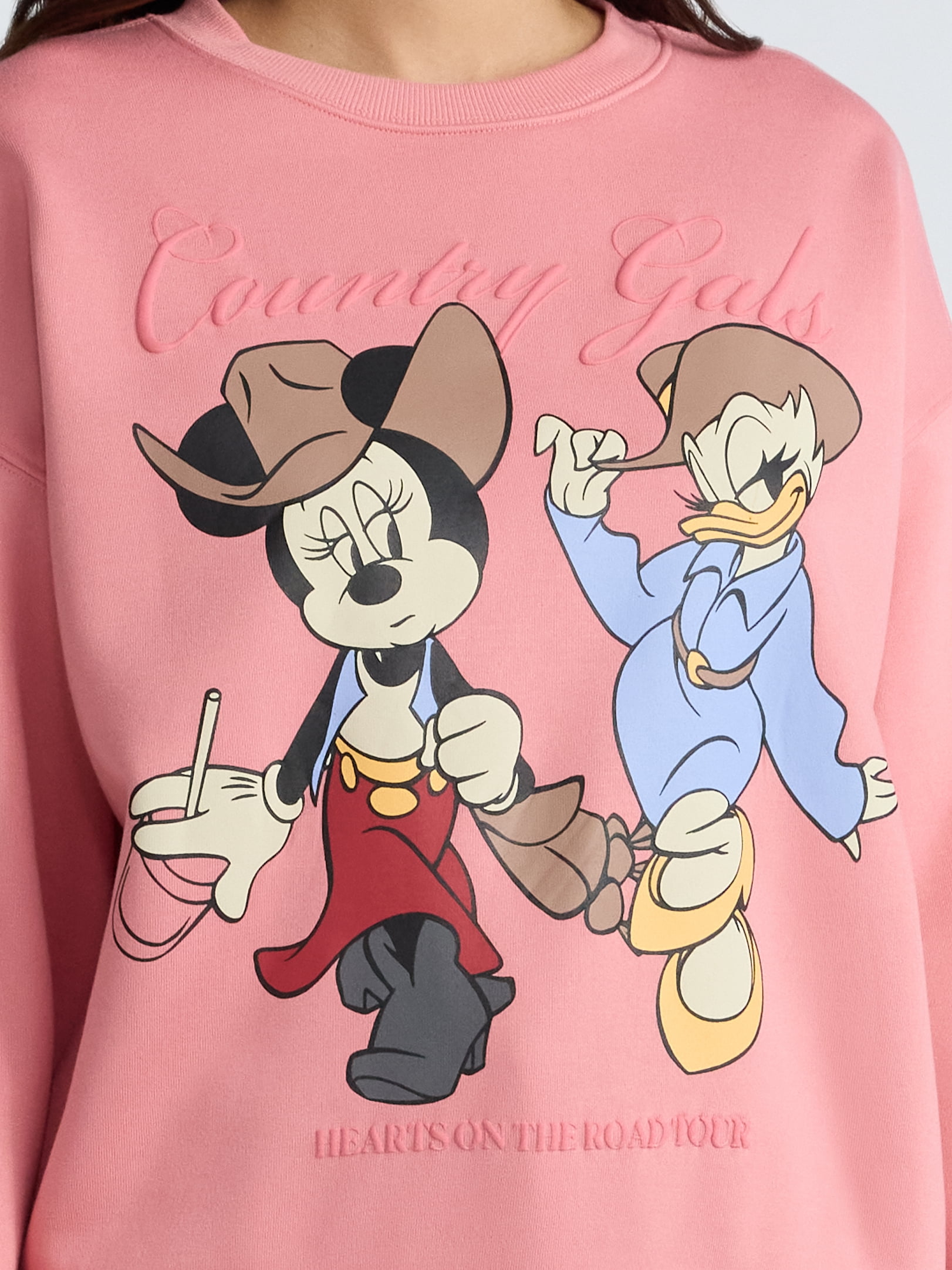 Disney Women's Minnie Mouse and Daisy Graphic Sweatshirt with Long Sleeves, Sizes XXS-2XL