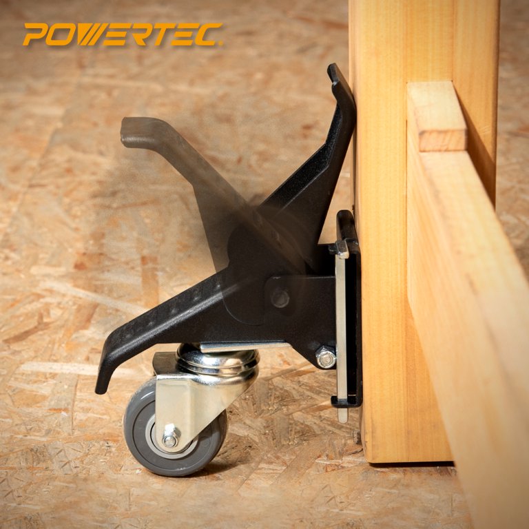 POWERTEC 17002 Workbench Casters with Quick-Release Plates, 4 Sets