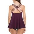 thumbnail image 4 of Firpearl Women's Tankini Swimsuits Tops Cross Back Flowy Swim Tops Modest Swimwear, 4 of 4
