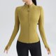 thumbnail image 5 of Señoras que ejecutan la chaqueta de manga larga con cremallera de fitness que lleva la chaqueta delgada de la yoga del cuello derecho, 5 of 5