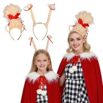 2 Pcs Christmas Headbands Blonde Pigtails with Red Bows for Holiday Party Christmas wreath ponytail hairstyle! ?? #hairstyle #fb  main image 3