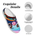 thumbnail image 5 of KLL Space Colorful Donut Pattern Adult Unisex Cozy Slippers,Fuzzy Slip-on Slippers TPR Sole Slippers Comfort Plush Home Footwear for Indoor & Outdoor-8, 5 of 7