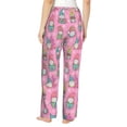 thumbnail image 3 of Picia pink Holiday Joy Womens Soft Woven Cotton Elastic Waistband Sleep Pajama Pant Lounge Sleep Pant With Pockets And Drawstring-Small, 3 of 9