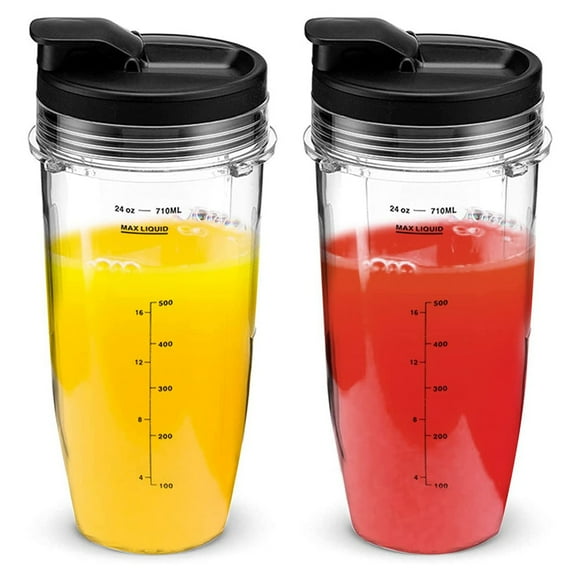Paquete de 2 Vasos de Licuadora de Repuesto de 24 Onzas con Tapa para Nutri Ninja Auto IQ BL450 BL480 NN102 Accesorios de Licuadora