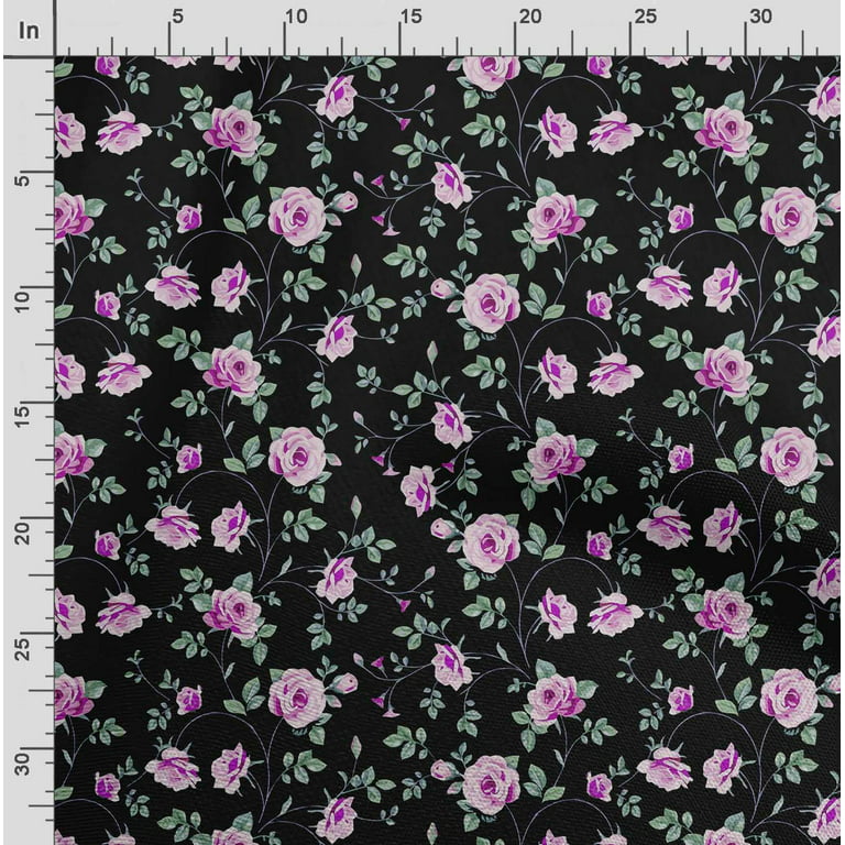  Soimoi Floral Print, Silk Fabric, Decor Sewing Fabric