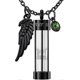 thumbnail image 1 of Cremation Urn Necklace For Ashes Timeless Hourglass Memorial Pendant Keepsake Jewelry For Human Pet Ashes With Angel Wingblack, 1 of 4