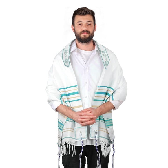Mantón de oración Halleluyah Messianic Tallit 72 x 22 cm con bolsa acrílica