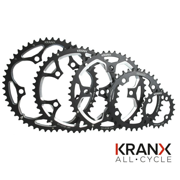 KranX 110BCD Alloy Chainring in Black - 5 Arm - 36T Pressed