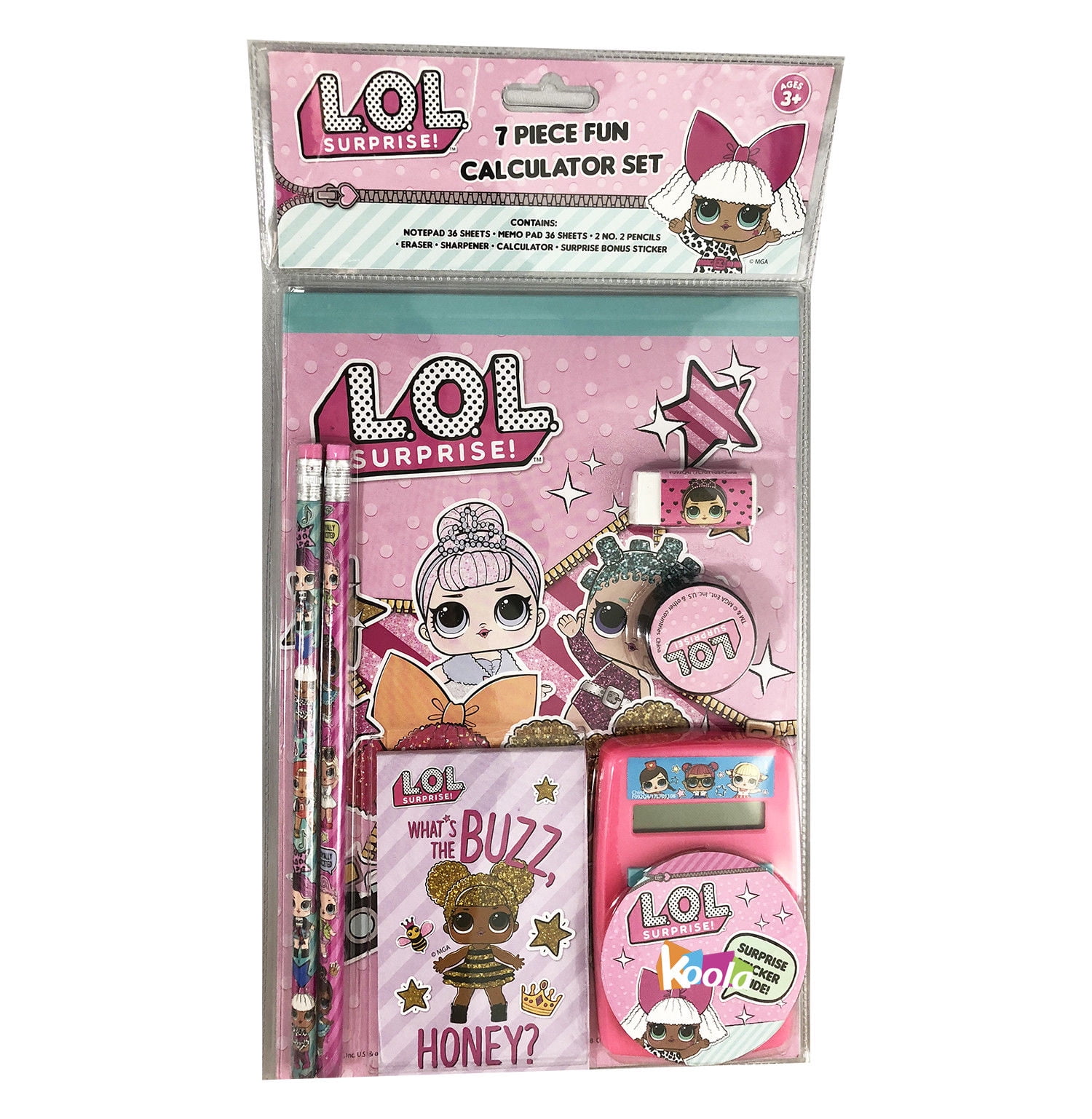 LOL Surprise! 7pc Stationery Set in bag w/Header-MEMO PAD-2 PENCIL ...