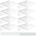 thumbnail image 2 of 8 Pcs Acrylic Floating Shelves, Clear Wall Shelves for Storage and Display, Small Wall-Mounted Shelves, Includes Screws and Plastic Clips for Easy Installation, 2 of 6
