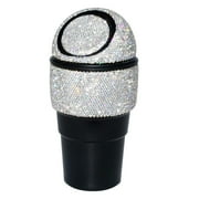 Bling Rhinestone Car Trash Can Auto Garbage Can with Lid Mini Cup Holder Crystal Garbage Bin Car Interior Accessories for Automotive Home Office Kitchen Bedroom
