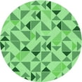 thumbnail image 1 of Ahgly Tapis Rond Lavable en Machine Intérieur Vert Jade Transitionnel, 7 Pieds Rond, 1 of 7