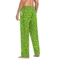 thumbnail image 6 of Green Stripe Pattern Men's Lightweight Pajama Bottoms Stretch Elastic Waist Side Pockets Spring Fall, 6 of 7