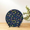 thumbnail image 6 of Bingfone Mardi Gras Carnival Print Bone China Dinner Decorative Plates,Handmade Ceramic Dinner Plate with Stand for Home Club-10in, 6 of 6
