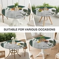thumbnail image 7 of Green Boho Geometric and Plant Pattern (4) Round Fitted Tablecloth with Elastic Edge,Dining Table Cover Waterproof,Outdoor Round Tablecloth for Camping,Dining,Indoor and Outdoor, 7 of 7