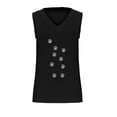 thumbnail image 4 of Fiudx Camisas de Mujer Camiseta con Botones y Cuello Redondo de Manga Corta con Estampado Pequeño Informal y de Lino para Mujer, 4 of 4