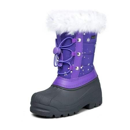 

Kushyshoo Snow Boots Lined Waterproof Purple Winter Boot Big Kid Size 4
